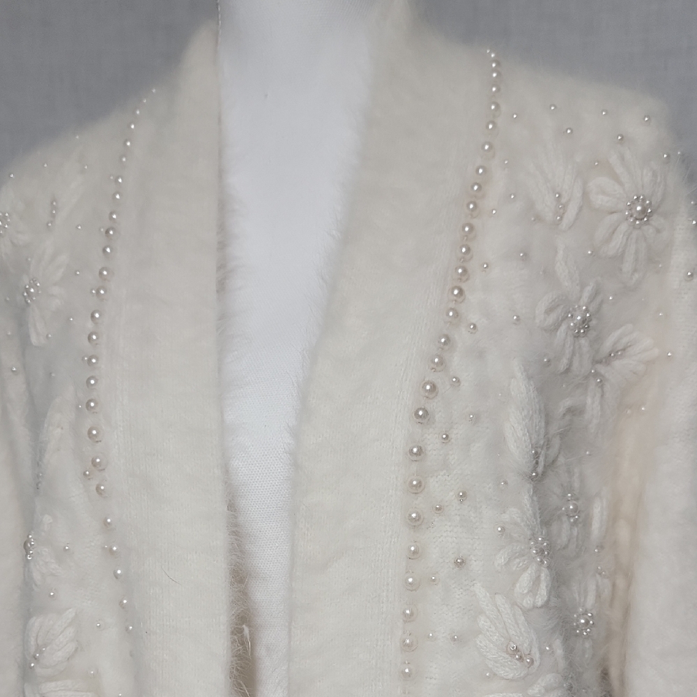 Christine Phillipe Elegant Embriodered/Pearl Encrusted Women's Coat Sweater S - Picture 2 of 7